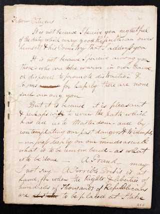Item #1050 Manuscript Speech to New York State Republicans. Peter Buell Porter