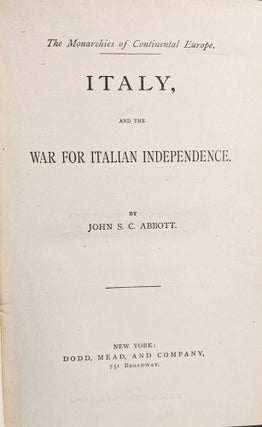 Italy, and the War for Italian Independence.