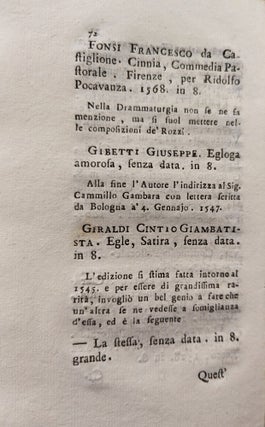 Catalogo di commedie italiane.