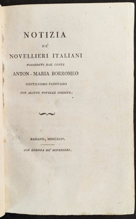 Notizia de’Novellieri Italiani.