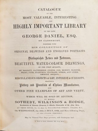 Item #1185 Catalogue of the most valuable interesting and highly important library of the late...