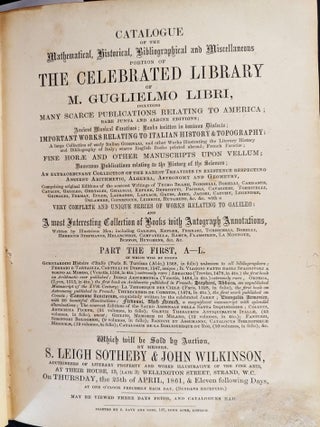 Item #1191 Catalogue of the Mathematical, Historical, Bibliographical, and Miscellaneous Portion...