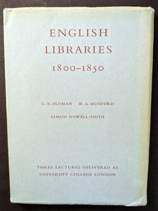 Item #1198 "Sir Antonio Panizzi and the British Museum Library”. In English Libraries...