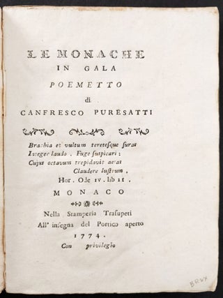 Le Monache in gala. Poemetto di Canfresco Puresatti.