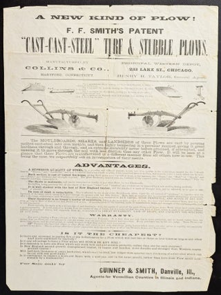 Item #1254 F. F. Smith’s Patent “Cast-Cast-Steel” Turf & Stubble Plows. Manufactured by...