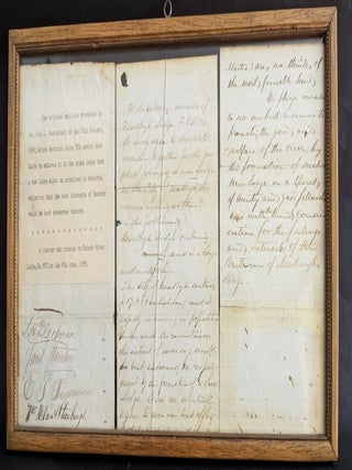 Item #1307 Charter of Hudson River Lodge, Number 606, Newburgh, New York, June 8, 1866. Masonry,...