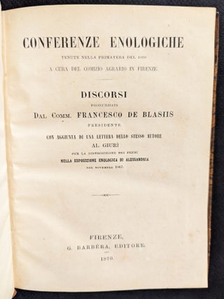 Item #1374 Conferenze Enologiche tenute nella Primavera del 1969 a Cura del Comizio Agrario in...