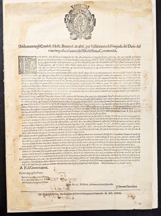 Item #1404 Grida controgli Consoli, Hosti, Brentori, & altri, per l’Osservanza dell’impresa...