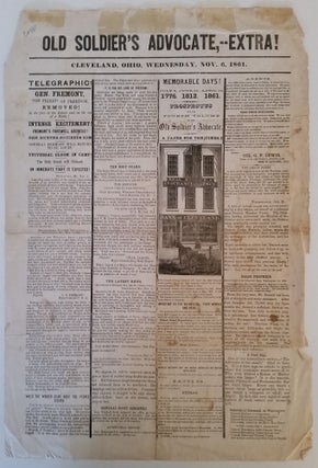 Item #333 Old Soldier's Advocate -- Extra. Cleveland Newspaper