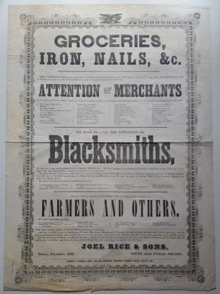 Item #345 Groceries, Iron, Nails, &c. THE UNDERSIGNED having concluded to continue in business in...