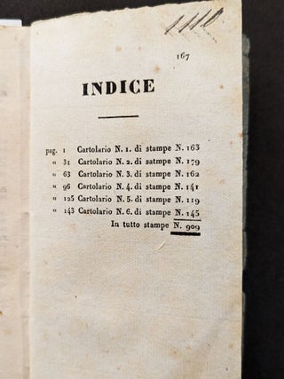Item #42 Catalogo di una insigne Collezione di Stampe delle Rinomatissime e Rare Incisioni del...