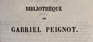 Catalogue d’un nombreuse collection de Livres Anciens Rare et Curieux.