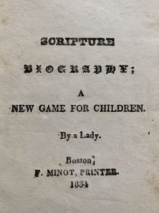 Scripture Biography; A New Game For Children
