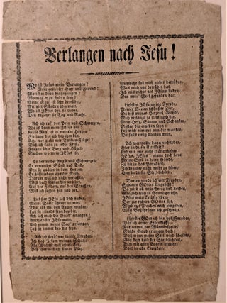 Item #515 Verlangen nach Jesu! Wo ist Jesus mein Verlangen? Broadside