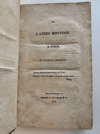 Item #554 The Ladies Monitor, A Poem. Thomas G. Fessenden