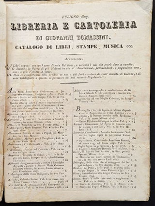 Catalogo generale della libreria e cartoleria di Giovanni Tomassini, Tipografo - Librajo di Fulingo
