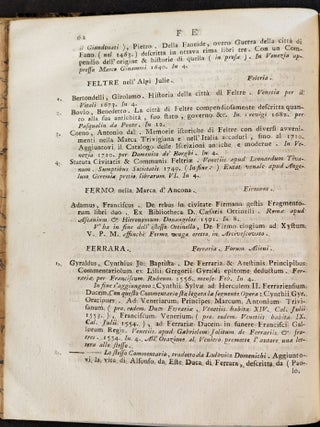 Catalogo delle storie particolari Civili ed Ecclesiastiche della Città e de' Luoghi d'Italia, le quali si trovano nella domestica Libreria dei Fratelli Coleti in Vinegia