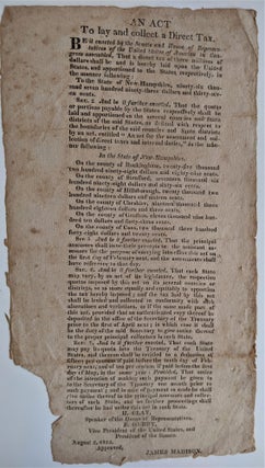 Item #653 An Act to Lay and Collect a Direct Tax (Caption title). James Madison