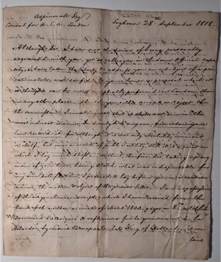 Item #664 Autograph Letter Signed to Thomas Aspinwall, Concerning Louis Bonaparte's Book. Louis...