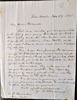 Item #683 Autograph Letter Signed to C(hristopher P(earse) Cranch in New York. William Henry...