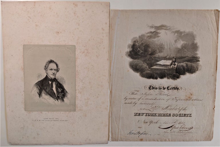 Item #694 Engraved Portrait of Jesse Read, Esq. P. G. S. of the Order of United Americans. Order of United Americans.