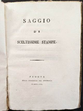 Item #72 Saggio di sceltissime Stampe. Antonio Neu-Mayr