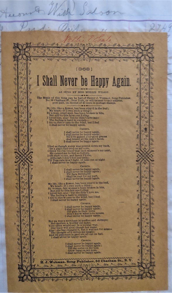 Item #756 American Song Sheets, Popular Music Lyrics. Nellie E. Gale.