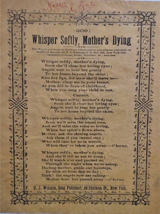 American Song Sheets, Popular Music Lyrics.