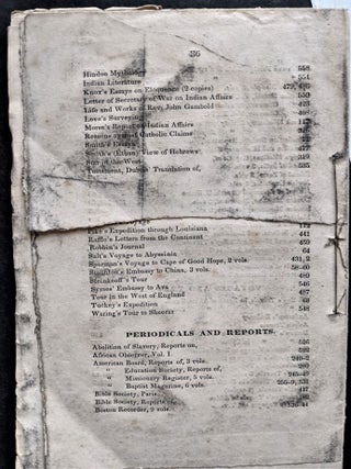 Catalogues of the Libraries, Belonging to the Porter Rhetorical Society, and the Society of Inquiry, in the Theological Seminary, Andover.
