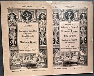 Item #833 Catalogue of a Collection of Pamphlets Relating to Abraham Lincoln with a few on John...