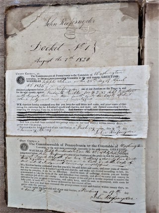 Docket Book of Justice of the Peace. "John Reifsnyder. Docket no.1."