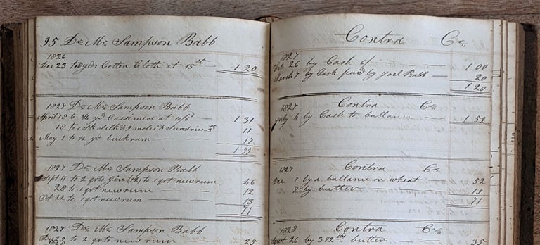 Item #897 Day Books & Ledgers for Goods Bought and Sold and Work Performed. Amos? Tebbetts.