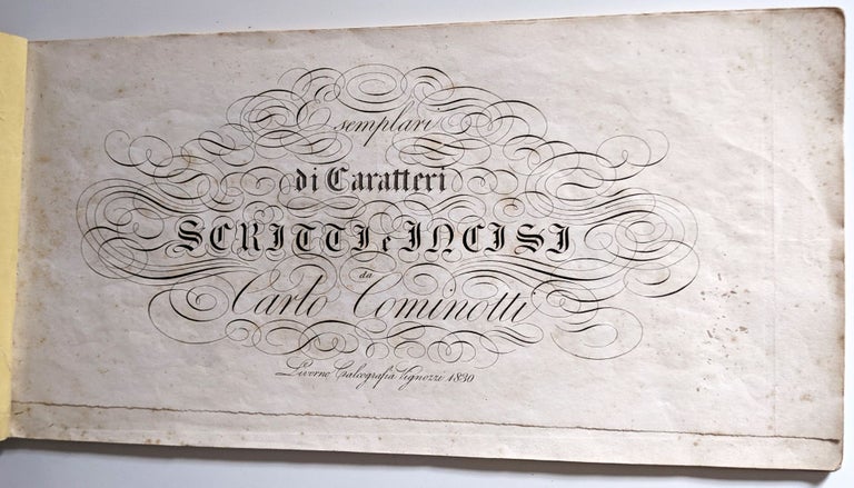 Item #950 Esemplari di caratteri scitti e incise. Carlo Cominotti.